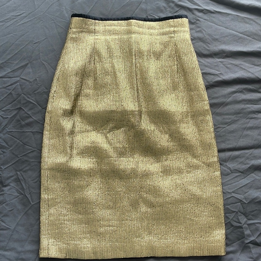Vintage Escada Gold High Waisted Skirt Size 34